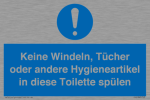 (DE)MV5723: Keine Windeln, Tücher oder andere Hygieneartikel in diese Toilette spülen