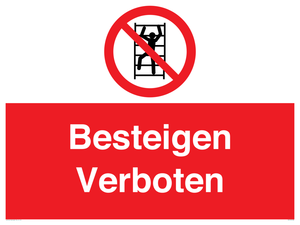 (DE)PA1438: Besteigen Verboten