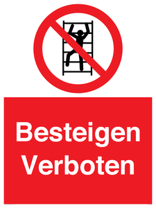 (DE)PA1438: Besteigen Verboten