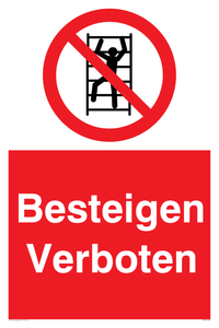(DE)PA1438: Besteigen Verboten