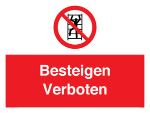 (DE)PA1438: Besteigen Verboten