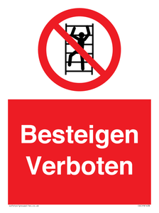 (DE)PA1438: Besteigen Verboten
