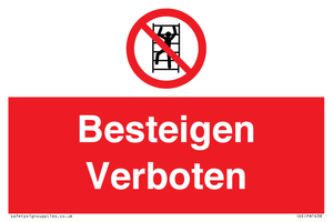 (DE)PA1438: Besteigen Verboten