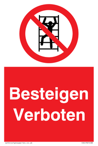 (DE)PA1438: Besteigen Verboten