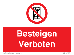 (DE)PA1438: Besteigen Verboten