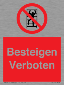 (DE)PA1438: Besteigen Verboten