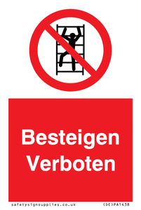 (DE)PA1438: Besteigen Verboten