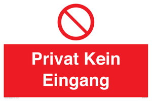 (DE)PA1477: Privat Kein Eingang