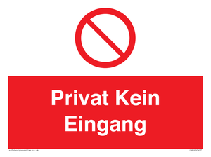 (DE)PA1477: Privat Kein Eingang
