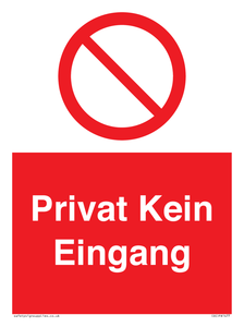 (DE)PA1477: Privat Kein Eingang