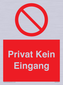 (DE)PA1477: Privat Kein Eingang