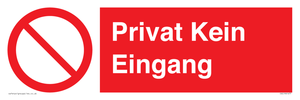 (DE)PA1477: Privat Kein Eingang