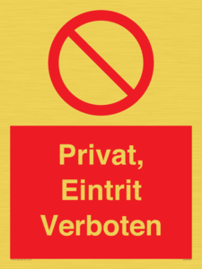 (DE)PA1490: Privat, Eintrit Verboten