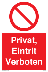 (DE)PA1490: Privat, Eintrit Verboten