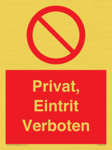 (DE)PA1490: Privat, Eintrit Verboten