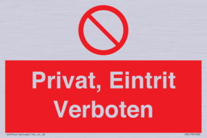 (DE)PA1490: Privat, Eintrit Verboten