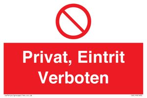 (DE)PA1490: Privat, Eintrit Verboten