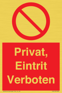(DE)PA1490: Privat, Eintrit Verboten