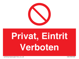 (DE)PA1490: Privat, Eintrit Verboten