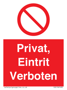 (DE)PA1490: Privat, Eintrit Verboten