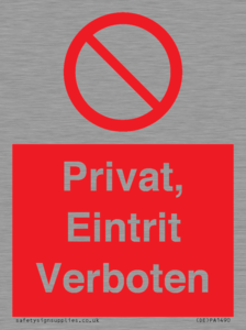 (DE)PA1490: Privat, Eintrit Verboten