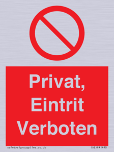 (DE)PA1490: Privat, Eintrit Verboten