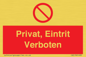 (DE)PA1490: Privat, Eintrit Verboten