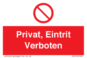 (DE)PA1490: Privat, Eintrit Verboten