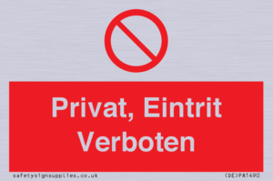 (DE)PA1490: Privat, Eintrit Verboten