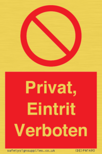 (DE)PA1490: Privat, Eintrit Verboten
