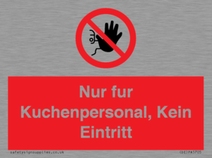 (DE)PA5705: Kitchen staff only No unauthorised access