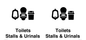DV10664: Toilets: Stalls and Urinals with Sanitary bins