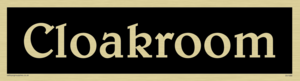 DV1068: cloakroom - door sign
