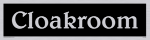 DV1068: cloakroom - door sign