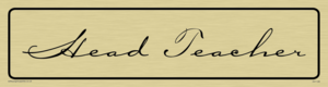 DV1126: head teacher - door sign