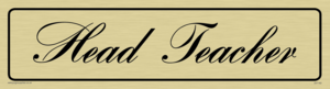 DV1162: head teacher - door sign