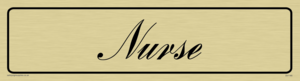 DV1165: nurse - door sign