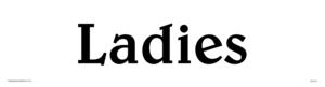 DV718: ladies - toilet door sign