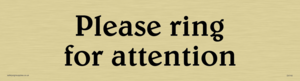 DV740: please ring for attention - sign