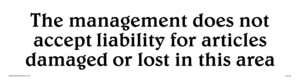 DV742: Cloakroom liability disclaimer