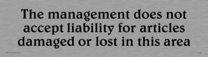 DV742: Cloakroom liability disclaimer
