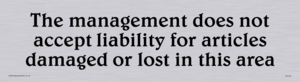 DV742: Cloakroom liability disclaimer