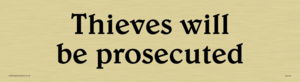 DV744: thieves will be prosecuted - sign