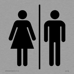 DV746: male & female toilet symbols only - toilet door sign