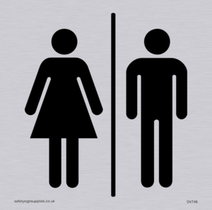 DV746: male & female toilet symbols only - toilet door sign