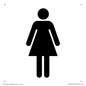 DV748: female toilet symbol only - toilet door sign