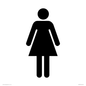 DV748: female toilet symbol only - toilet door sign