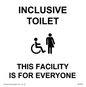 DV7761: INCLUSIVE TOILET THIS FACILITY IS FOR EVERYONE