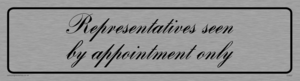 DV837: representatives seen by appointment only - door sign