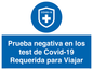 (ES)MP7040: Prueba negativa en los test de Covid-19 Requerida para Viajar